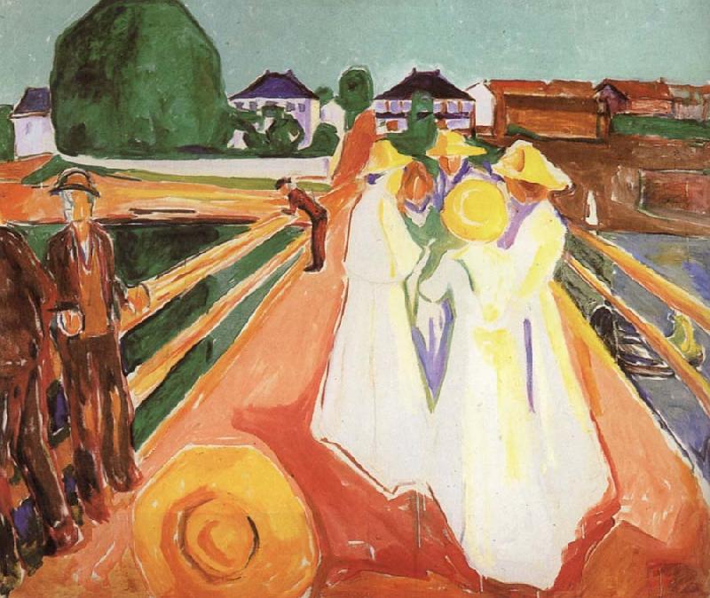 Edvard Munch Gentlewoman on the Bridge oil painting picture